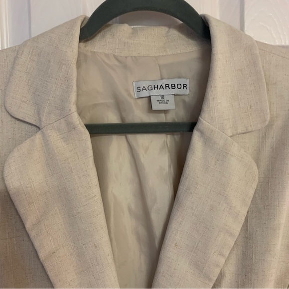 Size 18 Sag Harbor Linen Blend oversized single breast Blazer - Picture 2 of 5